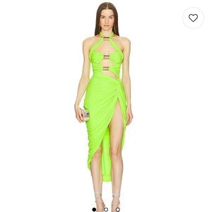 REVOLVE Chelsie Midi Dress in Bright Green